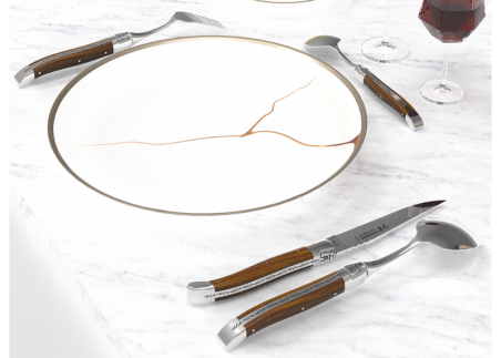 Laguiole steak knives set with gaiac wood handle and stainless steel bolsters image 8