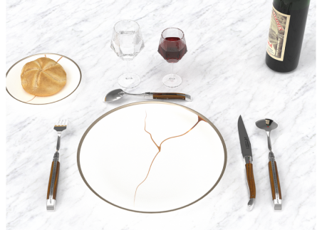 Laguiole dessert spoons set with gaiac wood handle and stainless steel bolsters image 7
