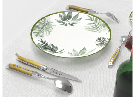 Laguiole steak knives set with boxwood handle and stainless steel bolsters image 14