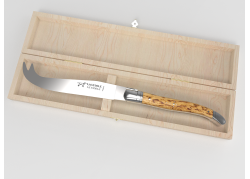 Laguiole cheese knife with birch wood handle and stainless steel bolsters image 1