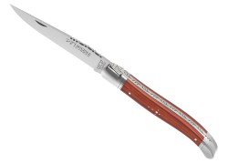 Laguiole knife with rosewood handle and 2 stainless steel bolsters image 1