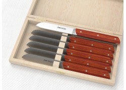 Laguiole steak knives set with rosewood handle and stainless steel blade image 1