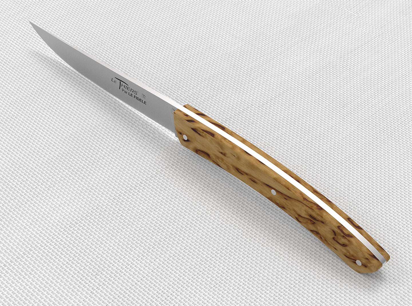 Set of 6 LE THIERS® table steak knives with birch wood handle