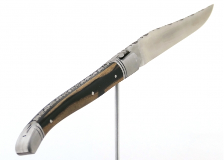 Laguiole knives prestige editionwith royal ebony wood handle and stainless steel bolsters
