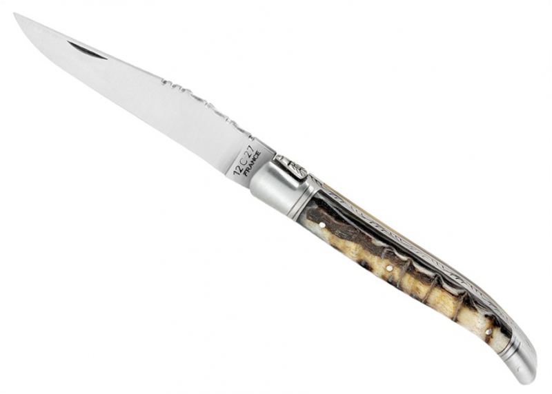 Ram's horn - steel bolsters - Laguiole Traditional Knives - Laguiole folding knife - Traditional collection   Handle made with R