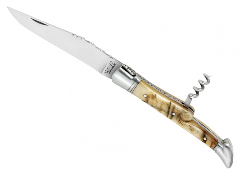 Ram's horn - corkscrew - Laguiole Traditional Knives - Laguiole folding knife and corkscrew - Traditional collection   Handle ma
