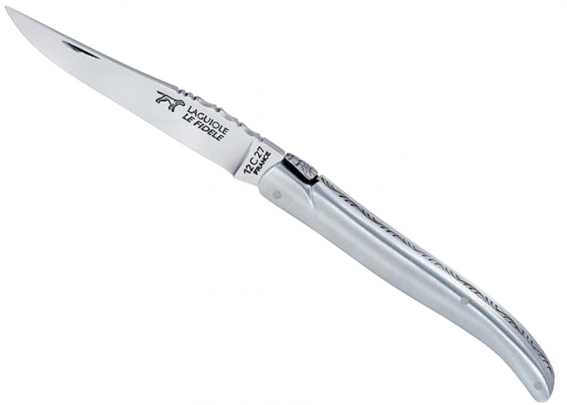 Aluminium - Laguiole Traditionnel - Couteau pliant traditionnel   Manche en Aluminium Sans mitre Ressort Classique, Abeille Soud