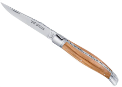 Rounded Laguiole Knife , Natural French Boxwood Bolsters image 1