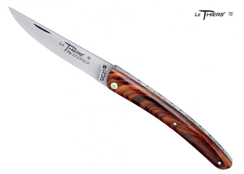 Thiers knife - cocobolo wood - French Knife "le Thiers" - "le Thiers" regional knife   Handle made with Cocobolo Wood No bolster