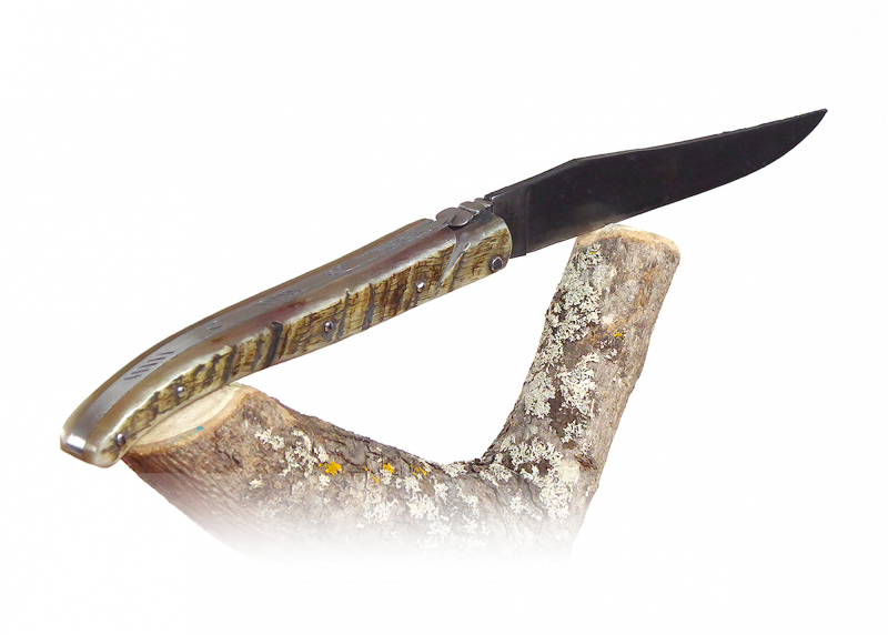 Ram's horn - raw blade - Folding knives - Laguiole folding knife - Collector edition   Handle made with Ram's horn No bolster Fo