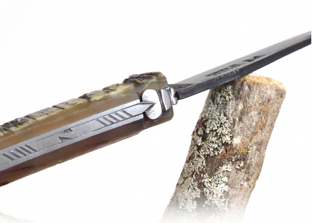 Ram's horn - raw blade - Folding knives - Laguiole folding knife - Collector edition   Handle made with Ram's horn No bolster Fo