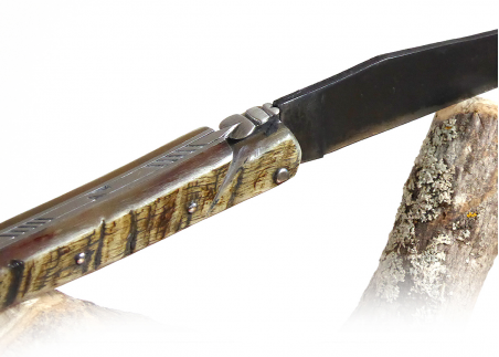 Ram's horn - raw blade - Folding knives - Laguiole folding knife - Collector edition   Handle made with Ram's horn No bolster Fo