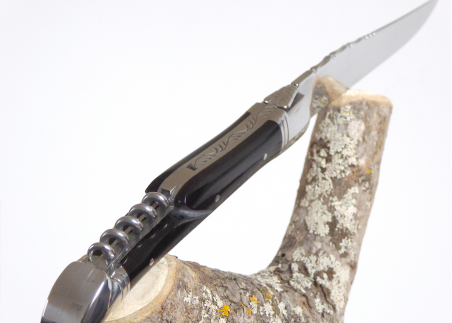 Brown horn - corkscrew - Laguiole Traditional Knives - Laguiole folding knife and corkscrew - Traditional collection   Handle ma