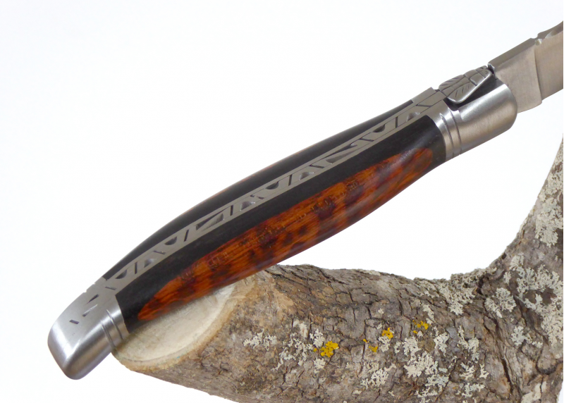 Ebony and amourette wood - Rounded Laguiole Knives - Laguiole folding knife - Rounded edition   Handle made with Ebony and amour