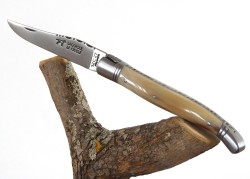 Rounded Laguiole Knife with its Natural blond horn tip handle image 10