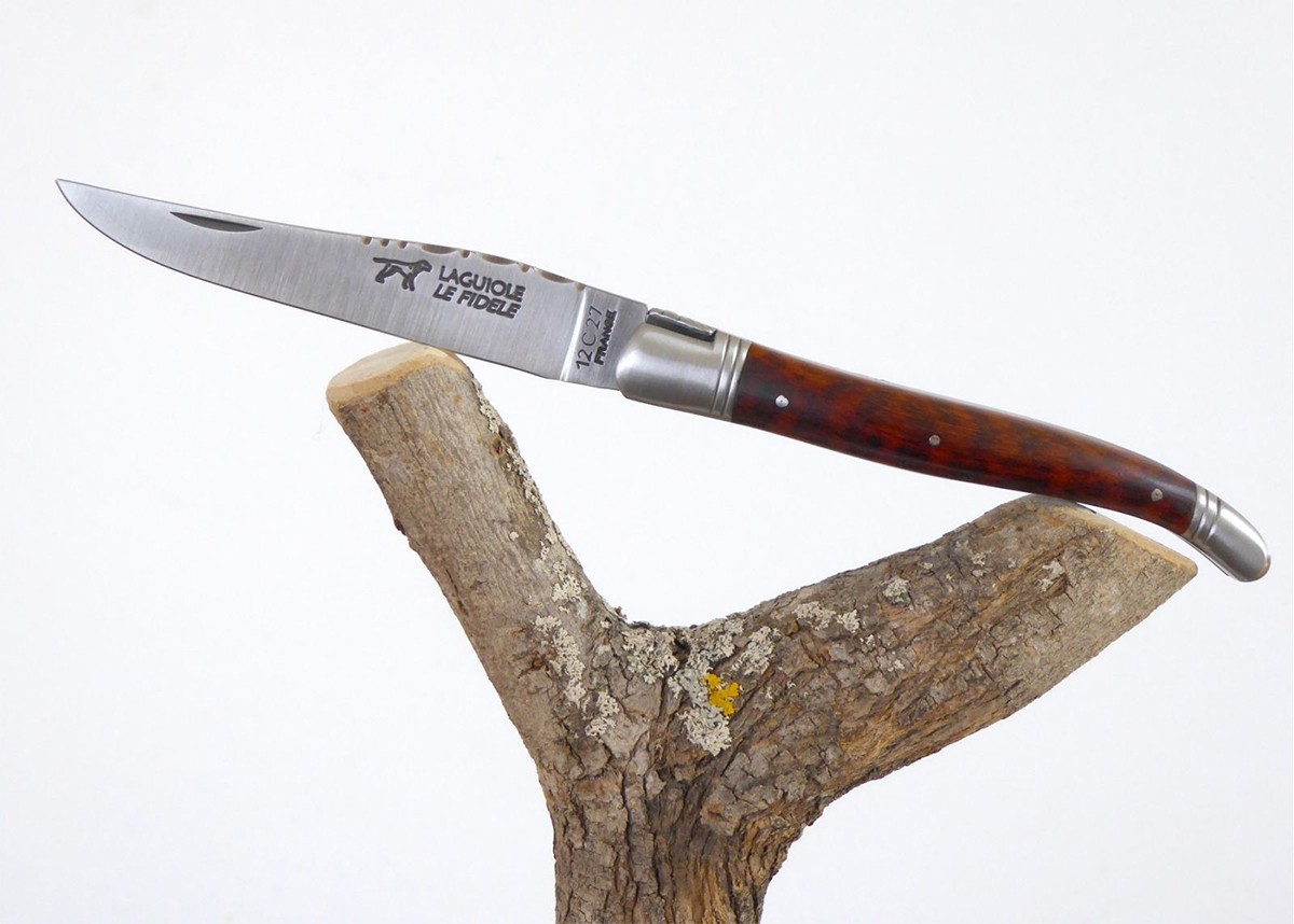 Rounded Laguiole Knife with its Natural Amourette wood handle