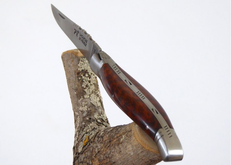 Amourette wood - steel bolster - Rounded Laguiole Knives - Laguiole folding knife - Rounded edition   Handle made with Amourette