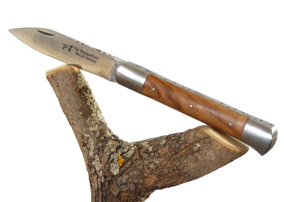 Roquefort knife - olive wood - French Knife "le Roquefort" - "le Roquefort" regional knife   Handle made with Olive Wood 2 stain