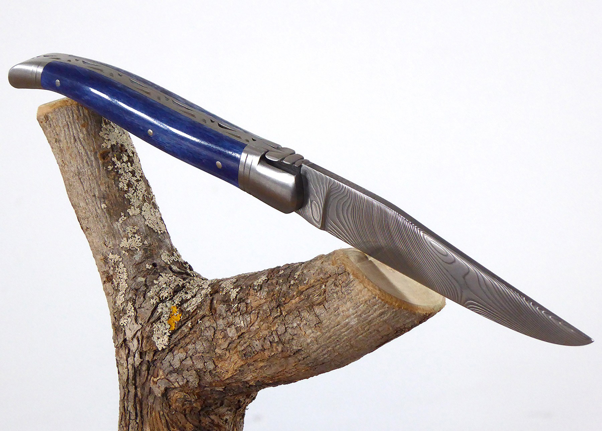 Knife Damascus Inox Blade Bone Colored